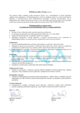 Politika kvality Politika kvality